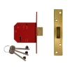Union 2134E 5 Lever BS Mortice Deadlock Satin Brass Finish 67mm 2.5in Visi