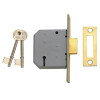 2177 3 Lever Mortice Deadlock Polished Brass 65mm 2.5in Box