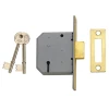Union 2177 3 Lever Mortice Deadlock Satin Chrome 77.5mm 3in Visi