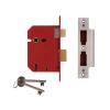 Union 2201 5 Lever Mortice Sash Lock Satin Chrome 65mm 2.5in Visi