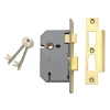 2277 3 Lever Mortice Sash Lock Polished Brass 65mm 2.5in Visi