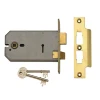 Union 2077-6 3 Lever Horizontal Mortice Lock 149mm Polished Brass