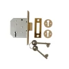 2177 3 Lever Mortice Deadlock Polished Brass 65mm 2.5in Visi