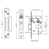Strongbolt 2203S Polished Brass 3 Lever Mortice Sash Lock Visi 65mm 2.5In