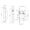 Strongbolt 2205S Polished Brass 5 Lever Mortice Sash Lock Visi 79mm 3In