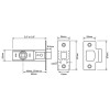 Union Y2600 Tubular Latch Essentials Zinc Plated  Visi 65mm 2.5In