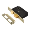 Es-Sl Polished Brass Essentials 3 Lever Mortice Sash Lock Visi 65mm 2.5In