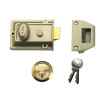 Yale 77 Traditional Nightlatch Nickel Brass B Cylinder 60mm Backset Box