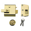 P1 Double Security Nightlatch Brasslux Finish 60mm Backset Visi