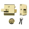 P1 Double Security Nightlatch Brasslux Finish 60mm Backset Visi