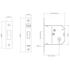 Yale PM322 3 Lever Mortice Dead Lock 80mm 3in Polished Brass