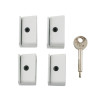 8K109 Window Stop White Pack of 4 Visi