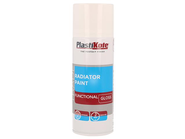 Stalbridge Building Supplies Ltd Plastikote Trade Radiator Spray Paint Gloss White 400ml