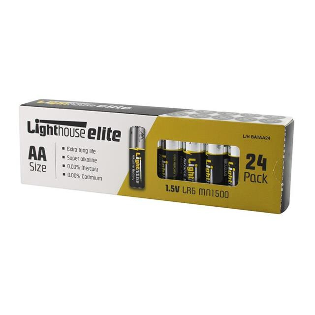 Lighthouse AA LR6 Alkaline Batteries 2400 mAh (Pack 24)