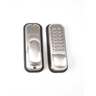Push Button Lock 5 Button Push Button Lock with Holdback Satin Chrome Plated